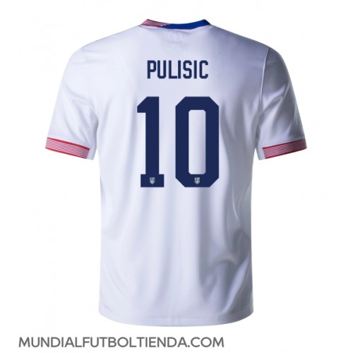 Camiseta Estados Unidos Christian Pulisic #10 Primera Equipación Replica Copa America 2024 mangas cortas